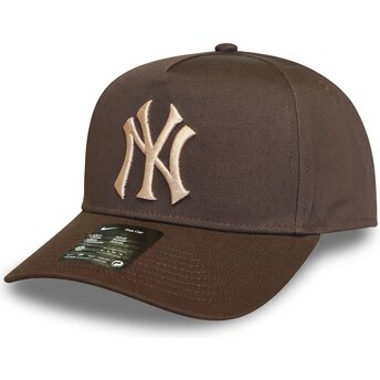 Шапка извита кафяв снапбек Rise Structured A-Frame26 на New York Yankees MLB от Nike