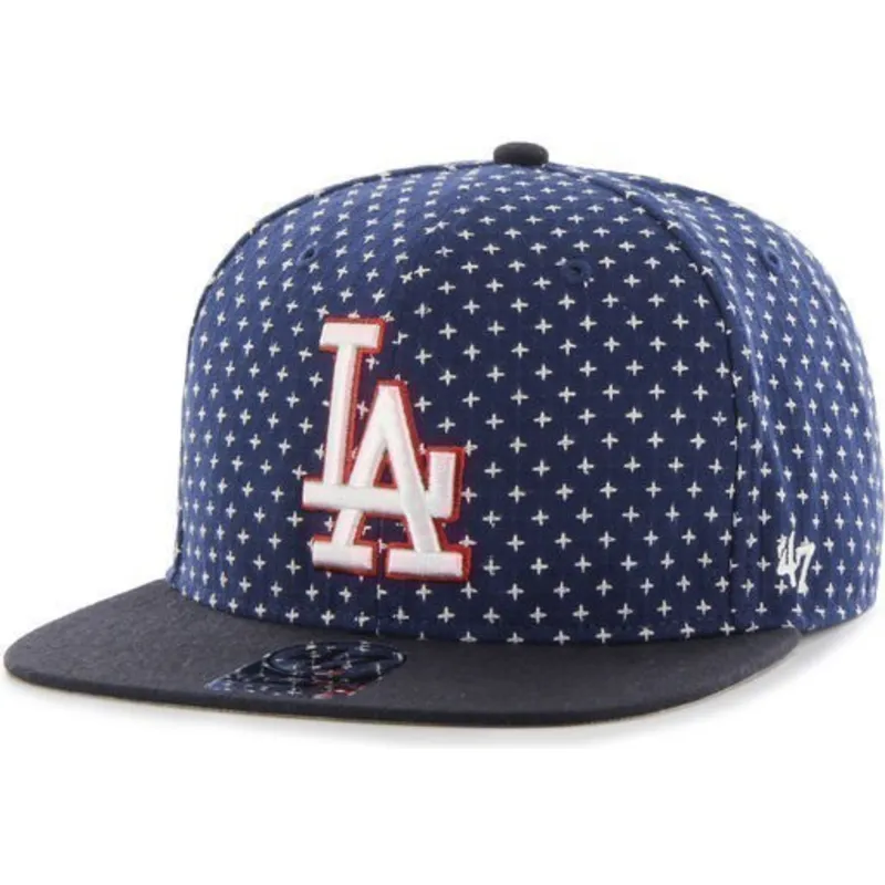 shapka-ploska-tmnosin-snapbek-estampado-cruces-na-los-angeles-dodgers-mlb-ot-47-brand