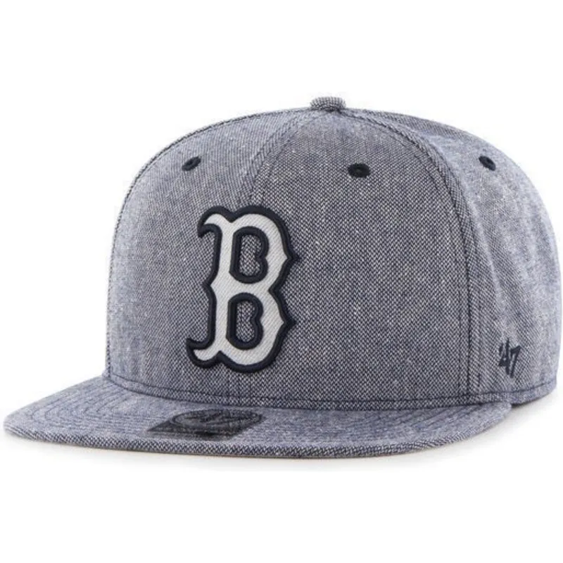 shapka-ploska-tmnosin-snapbek-tejido-vaquero-na-boston-red-sox-mlb-ot-47-brand