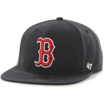 Casquette plate bleue marine snapback unie MLB Boston Red Sox 47 Brand