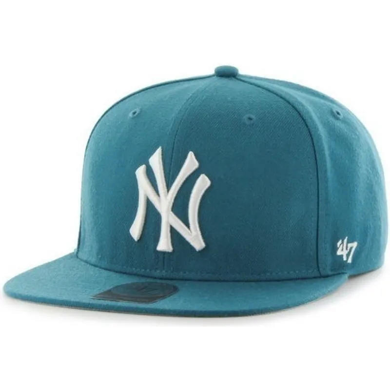 shapka-ploska-zelena-snapbek-na-new-york-yankees-mlb-ot-47-brand