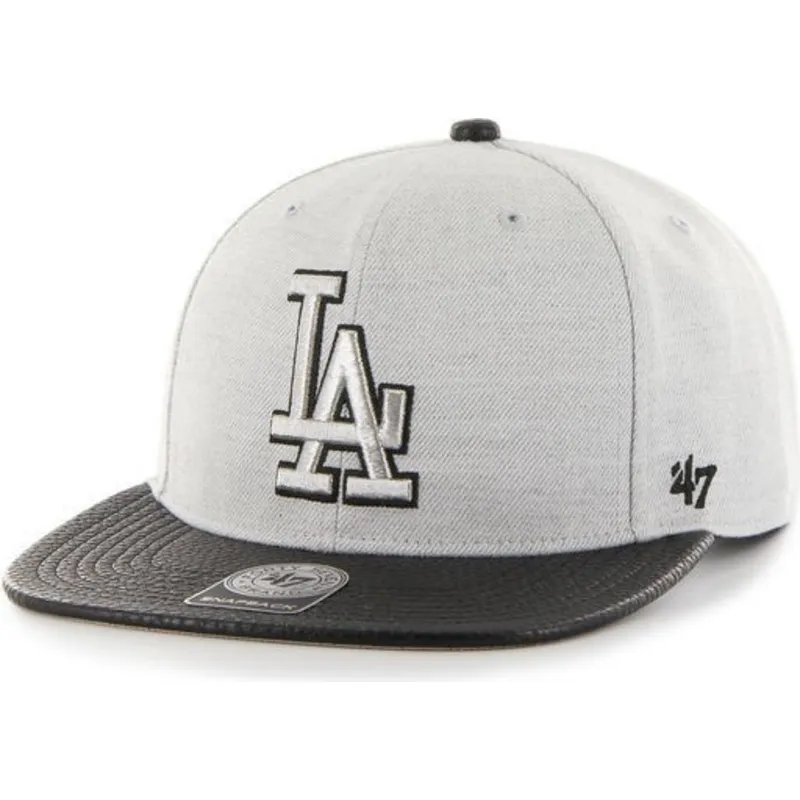shapka-ploska-siv-snapbek-lateral-na-los-angeles-dodgers-mlb-ot-47-brand