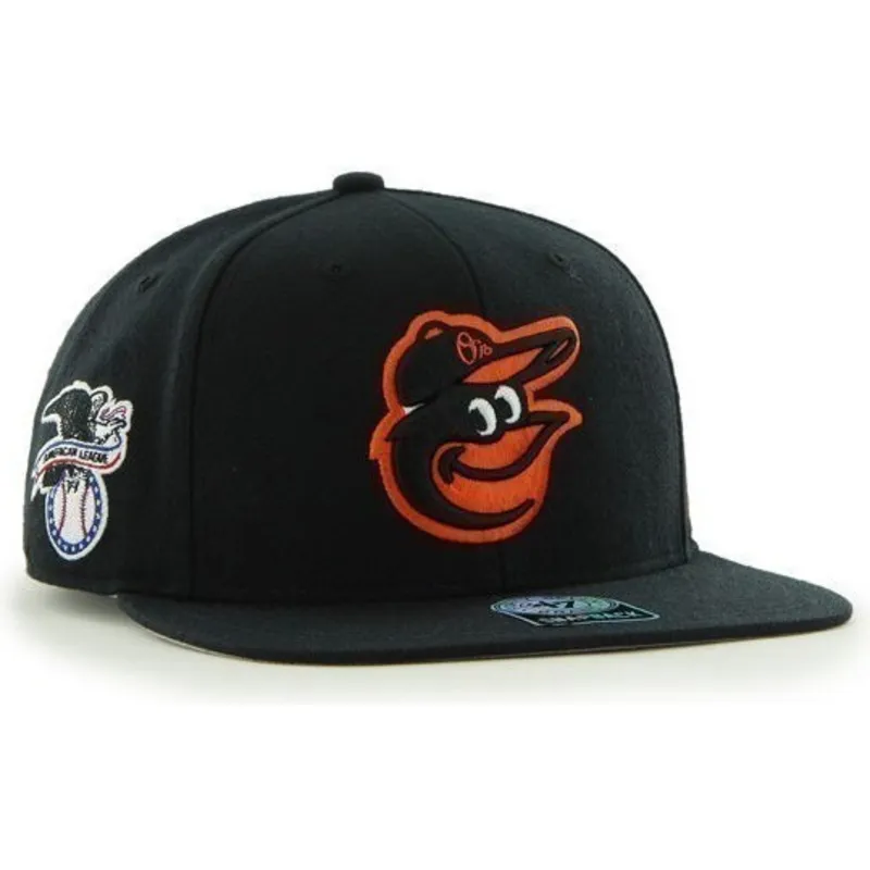 shapka-ploska-cherna-snapbek-lateral-na-baltimore-orioles-mlb-ot-47-brand