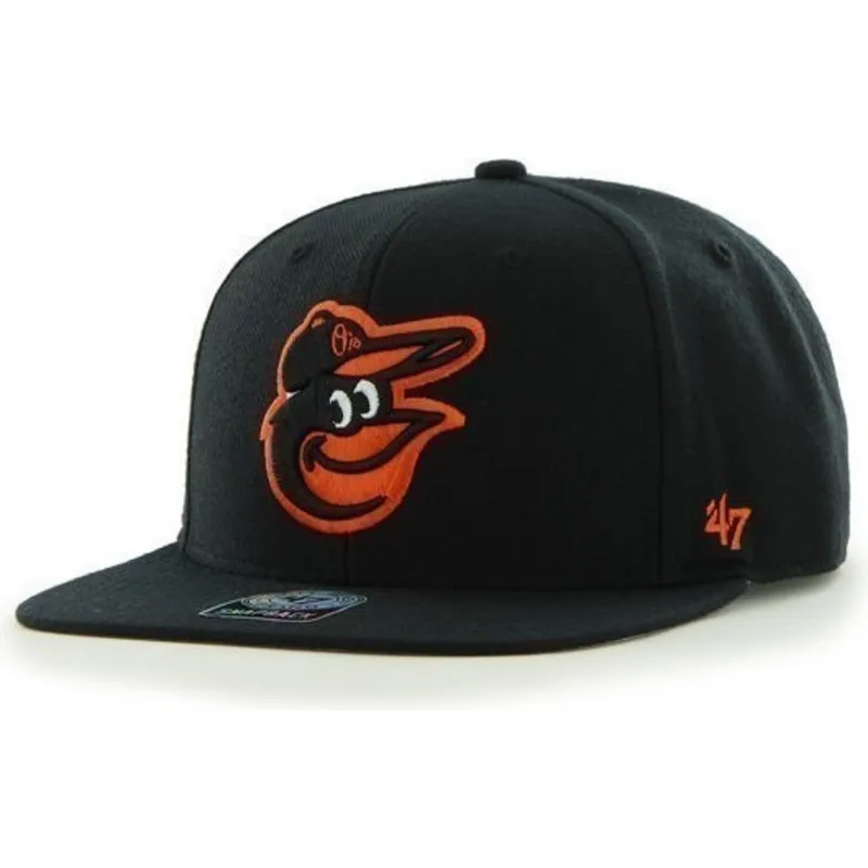 shapka-ploska-cherna-snapbek-lateral-na-baltimore-orioles-mlb-ot-47-brand