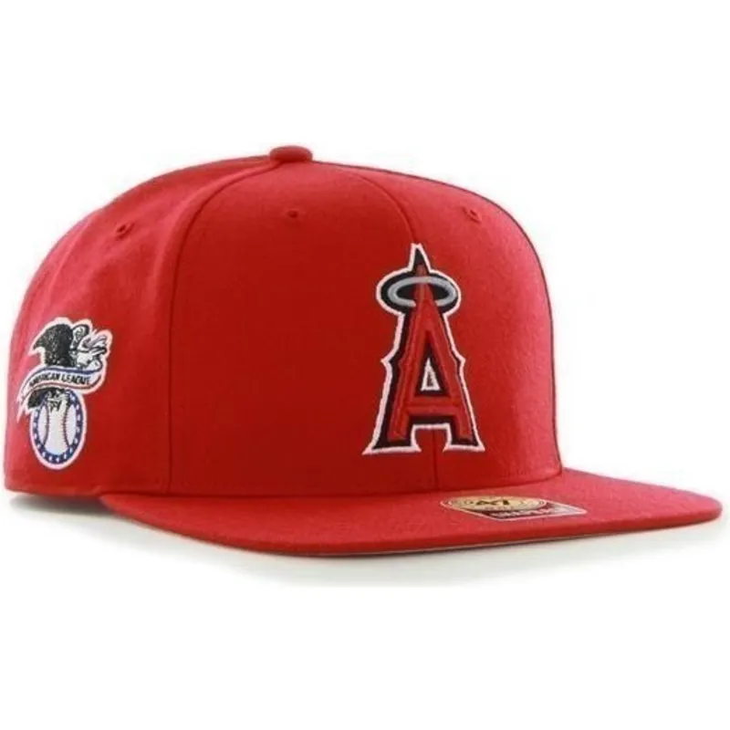 shapka-ploska-chervena-snapbek-lisa-lateral-na-los-angeles-angels-mlb-ot-47-brand