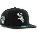 schwarze-flache-snapback-kappe-mit-seitlichem-logo-der-mlb-chicago-white-sox-von-47-brand