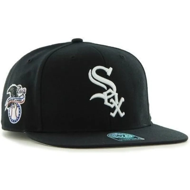 shapka-ploska-cherna-snapbek-lateral-na-chicago-white-sox-mlb-ot-47-brand shapka-ploska-cherna-snapbek-lateral-na-chicago-white-sox-mlb-ot-47-brand