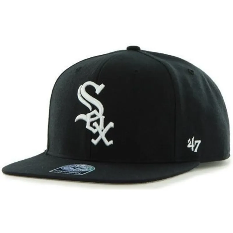 shapka-ploska-cherna-snapbek-lateral-na-chicago-white-sox-mlb-ot-47-brand shapka-ploska-cherna-snapbek-lateral-na-chicago-white-sox-mlb-ot-47-brand