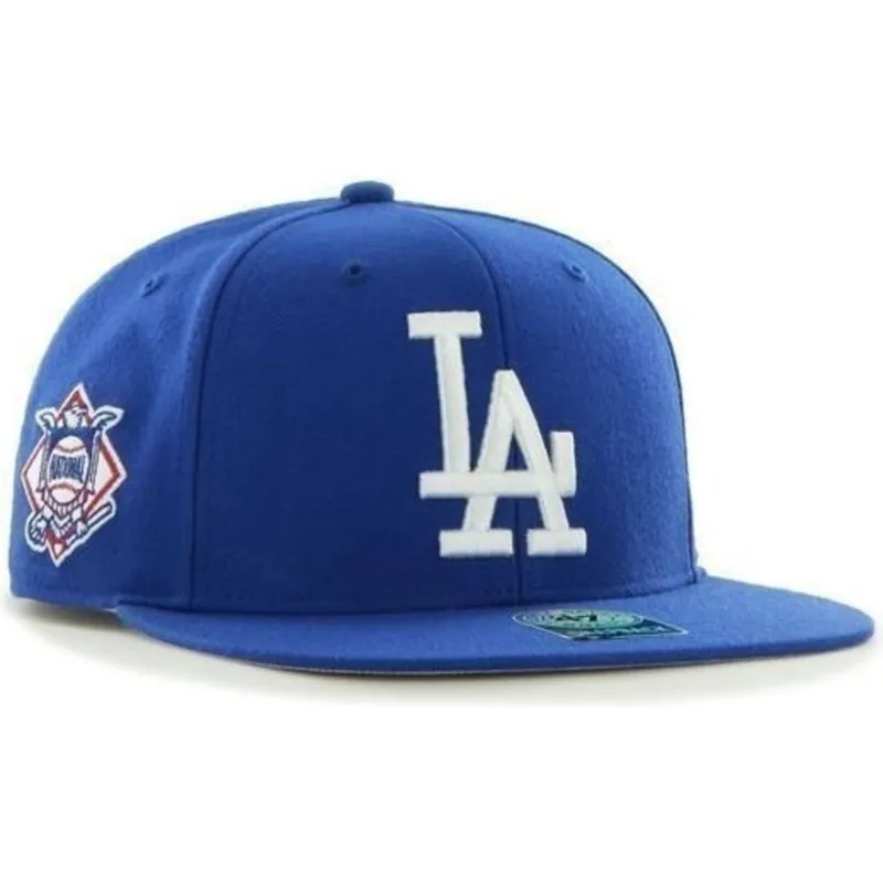 shapka-ploska-sinya-snapbek-lateral-na-los-angeles-dodgers-mlb-ot-47-brand