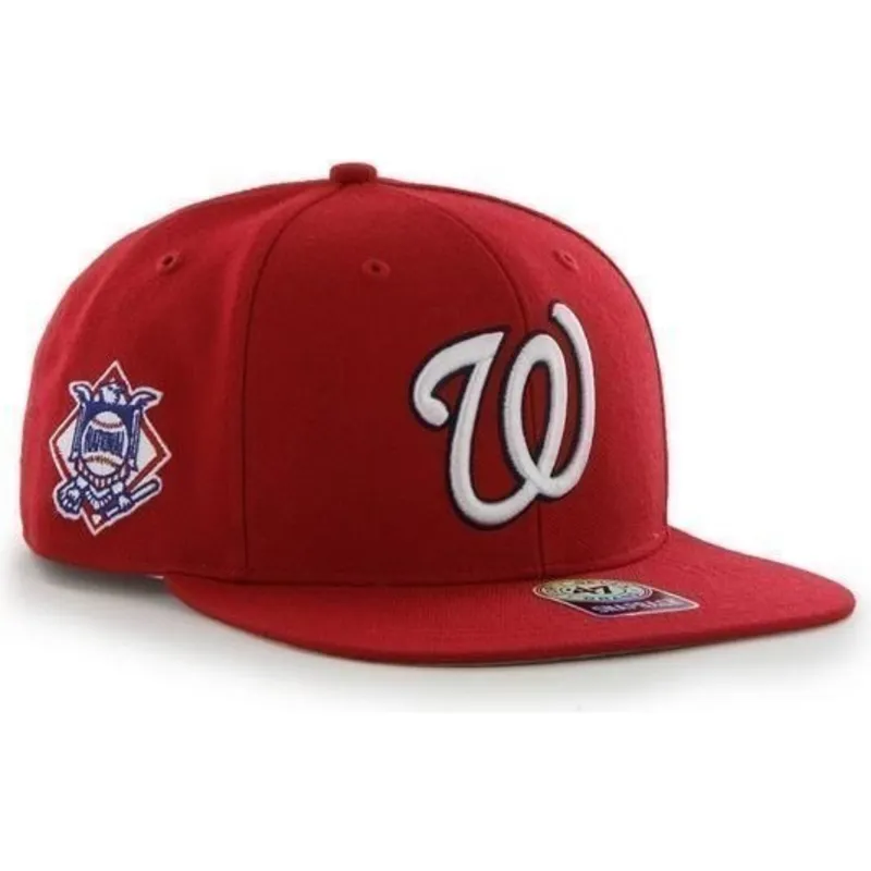 shapka-ploska-chervena-snapbek-lateral-na-washington-nationals-mlb-ot-47-brand