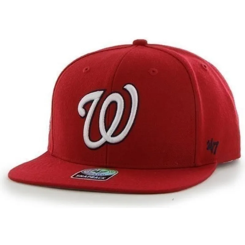 shapka-ploska-chervena-snapbek-lateral-na-washington-nationals-mlb-ot-47-brand