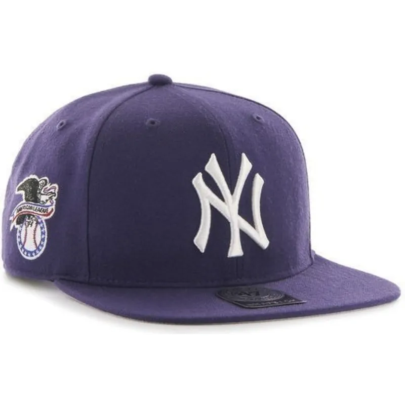 shapka-ploska-violetka-snapbek-lisa-lateral-na-new-york-yankees-mlb-ot-47-brand