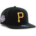 47-brand-flat-brim-seitliches-logo-mlb-pittsburgh-pirates-smooth-snapback-cap-schwarz-