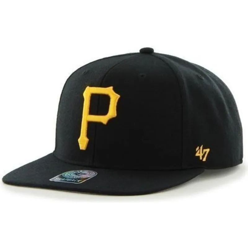 gorra-plana-negra-snapback-lisa-con-logo-lateral-de-mlb-pittsburgh-pirates-de-47-brand