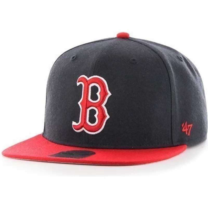 shapka-ploska-tmnosin-snapbek-na-boston-red-sox-mlb-ot-47-brand