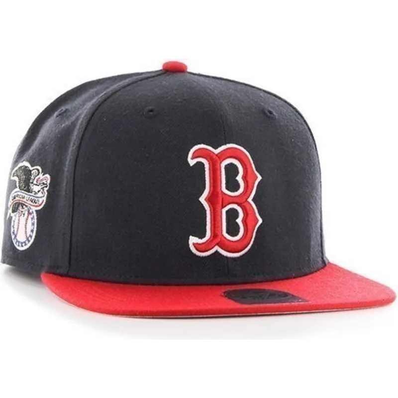 shapka-ploska-tmnosin-snapbek-na-boston-red-sox-mlb-ot-47-brand