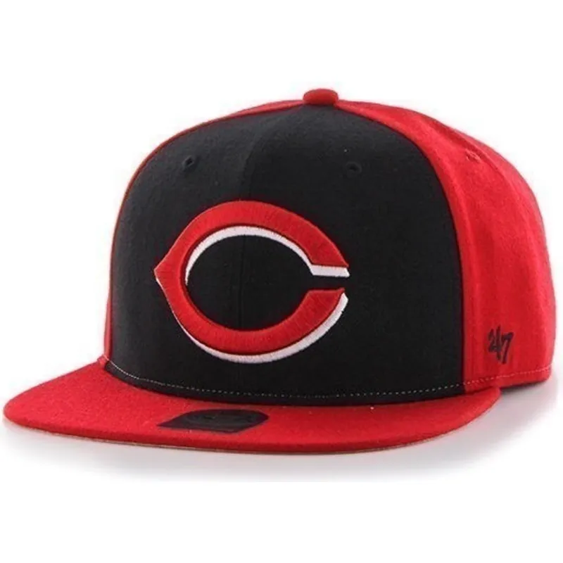shapka-ploska-chervena-snapbek-lateral-na-cincinnati-reds-mlb-ot-47-brand