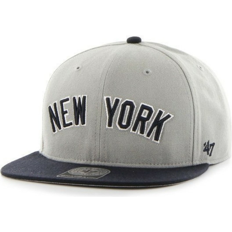 Gorra plana gris snapback con logo lateral de MLB New York Yankees de ...