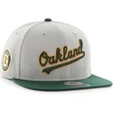 shapka-ploska-siv-snapbek-lateral-na-oakland-athletics-mlb-ot-47-brand