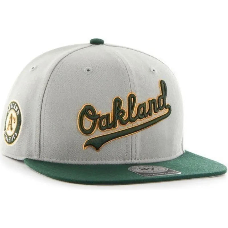 shapka-ploska-siv-snapbek-lateral-na-oakland-athletics-mlb-ot-47-brand