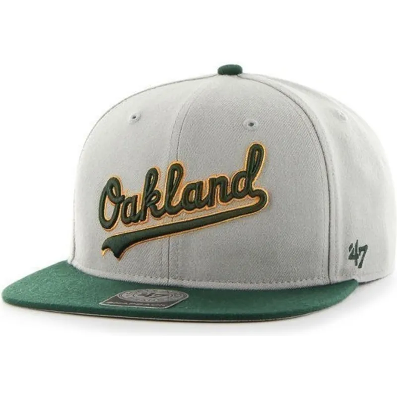 shapka-ploska-siv-snapbek-lateral-na-oakland-athletics-mlb-ot-47-brand