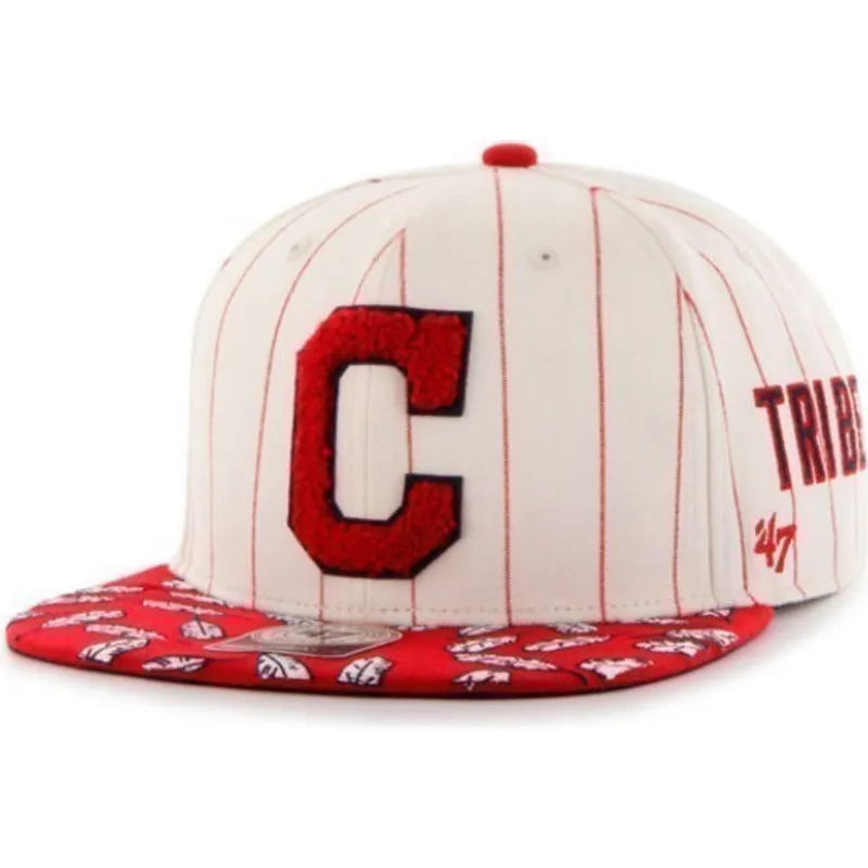 shapka-ploska-krem-snapbek-franjas-laterales-na-cleveland-indians-mlb-ot-47-brand