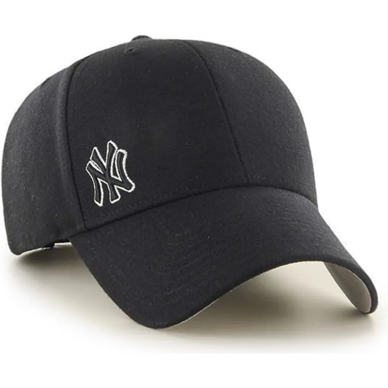 gorra-visera-curva-negra-lisa-con-logo-pequeno-de-mlb-new-york-yankees-de-47-brand
