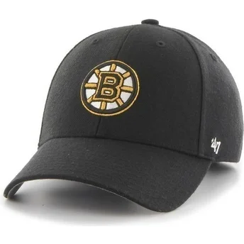 Sort NHL Boston Bruins kasket med buet skygge fra 47 Brand