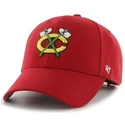 shapka-izvita-chervena-reguliruem-na-chicago-blackhawks-nhl-ot-47-brand