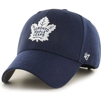 marineblaue-kappe-mit-gebogenem-schirm-von-nhl-toronto-maple-leafs-von-47-brand