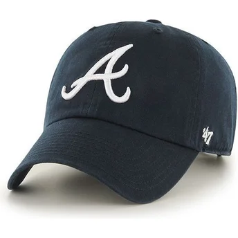 shapka-izvita-tmnosin-reguliruema-frontal-na-atlanta-braves-mlb-ot-47-brand