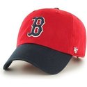 47-brand-curved-brim-vorderes-logo-mlb-boston-red-sox-cap-rot-mit-schwarzem-schirm