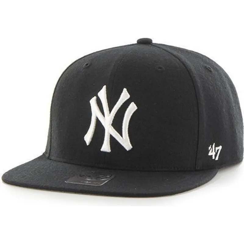 shapka-ploska-cherna-snapbek-za-deca-na-new-york-yankees-mlb-ot-47-brand