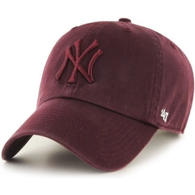 shapka-izvita-chervena-reguliruem-na-new-york-yankees-mlb-ot-47-brand
