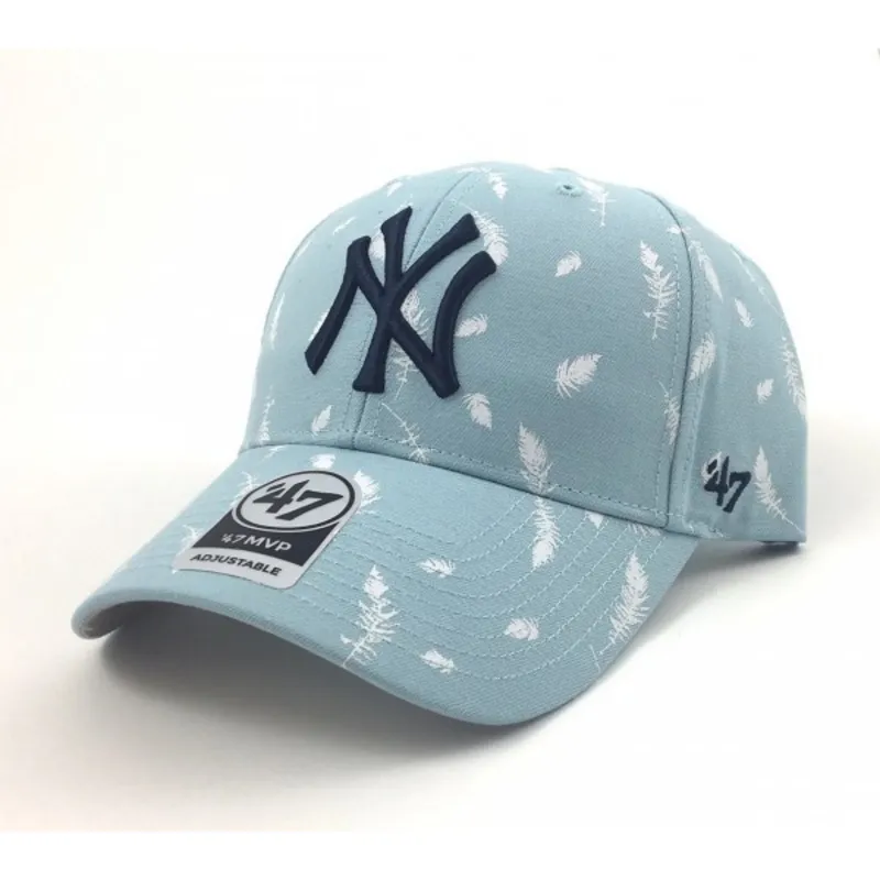 shapka-izvita-sinya-reguliruem-estampado-plumas-na-new-york-yankees-mlb-ot-47-brand