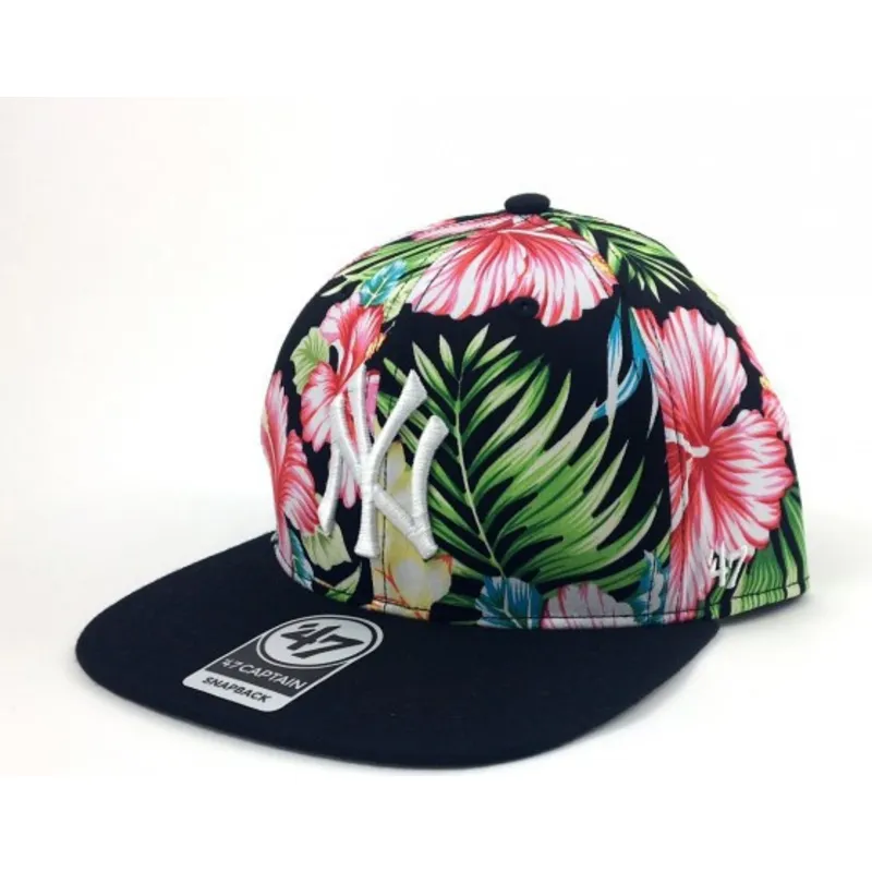 shapka-ploska-mnogocveten-snapbek-estampado-flores-na-new-york-yankees-mlb-ot-47-brand shapka-ploska-mnogocveten-snapbek-estampado-flores-na-new-york-yankees-mlb-ot-47-brand