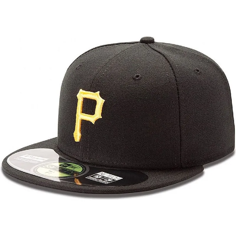 shapka-ploska-cherna-prilepnala-59fifty-authentic-on-field-na-pittsburgh-pirates-mlb-ot-new-era
