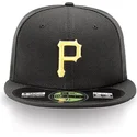 shapka-ploska-cherna-prilepnala-59fifty-authentic-on-field-na-pittsburgh-pirates-mlb-ot-new-era