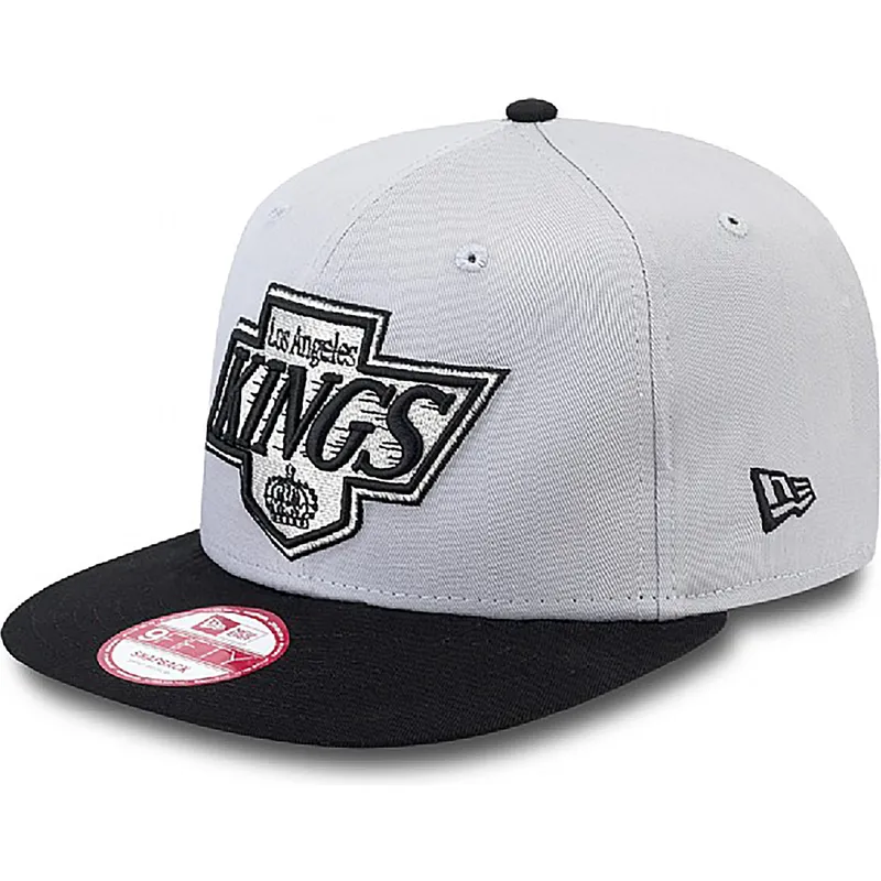 los-angeles-kings-nhl-new-era-9fifty-cotton-block-graue-snapback-kappe