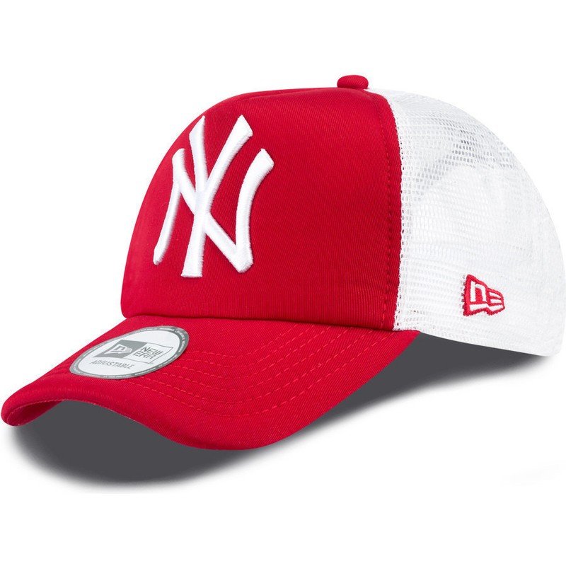 casquette-trucker-rouge-clean-a-frame-new-york-yankees-mlb-new-era